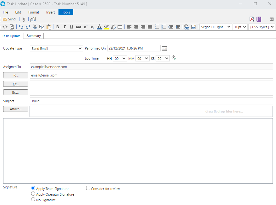Updating mail system when.
