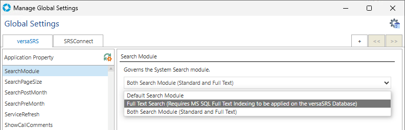 Global Setting SearchModule Global Setting SearchModule