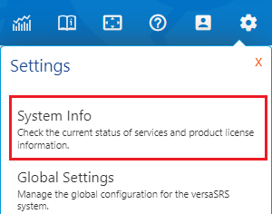 System Info Settings Menu option